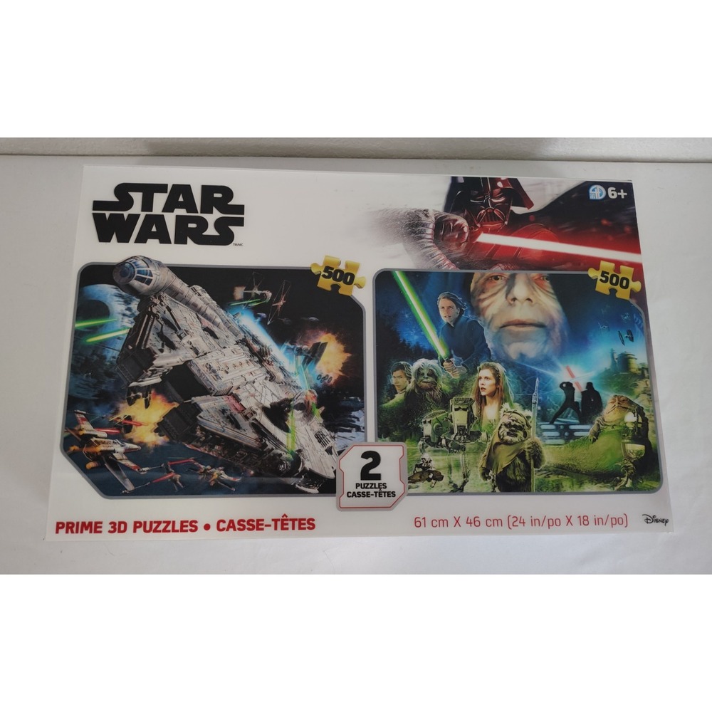 Disney STAR WARS Prime 3D 2-pack Puzzles Millennium Falcon Return Of Jedi - NEW